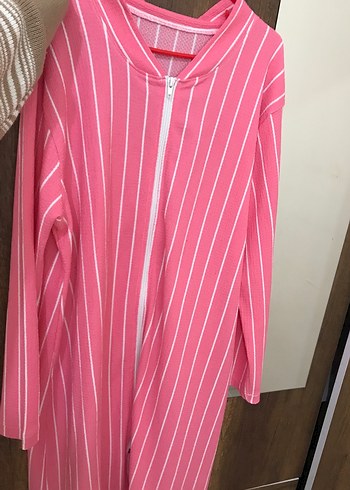 Pembe Çizgili Uzun Kollu Tunik - Görsel 2