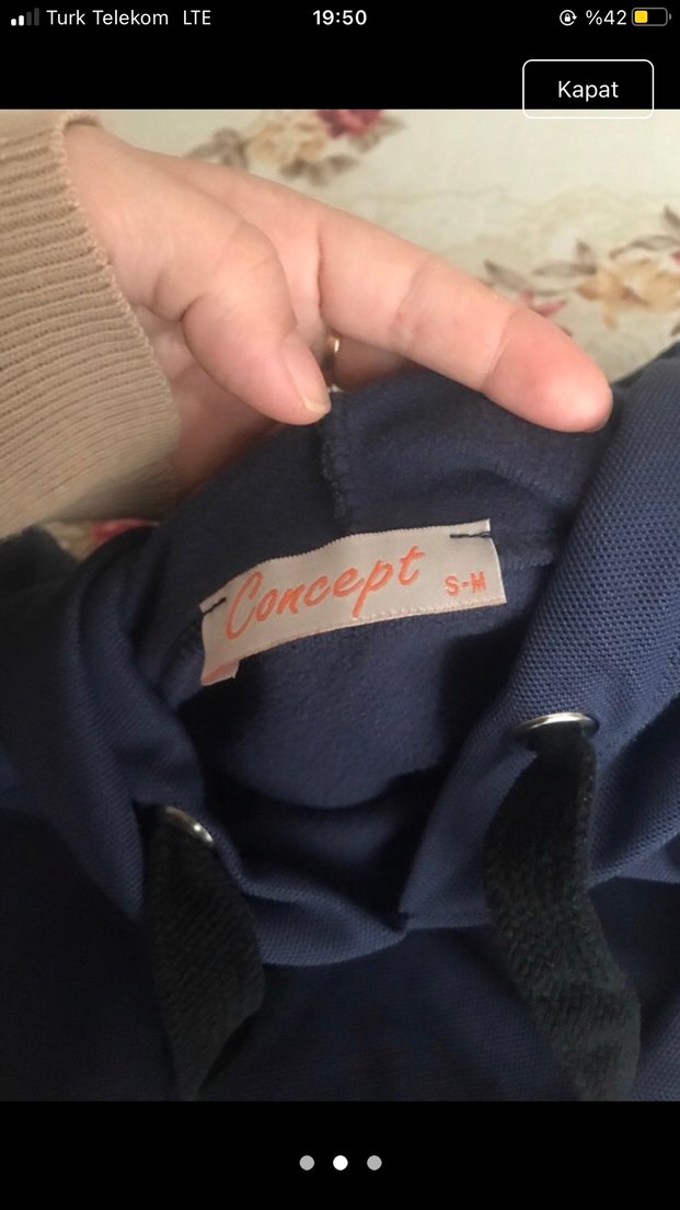 Kadın Lacivert Kapüşonlu Sweatshirt - Görsel 2