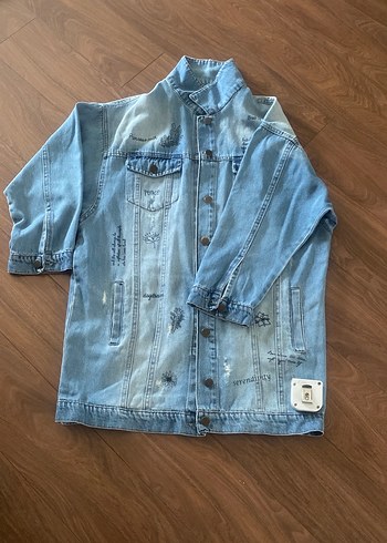 Robin Dugmeli Uzun Denim Ceket