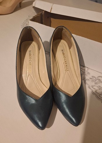 Klasik Lacivert Deri Stiletto - Görsel 2