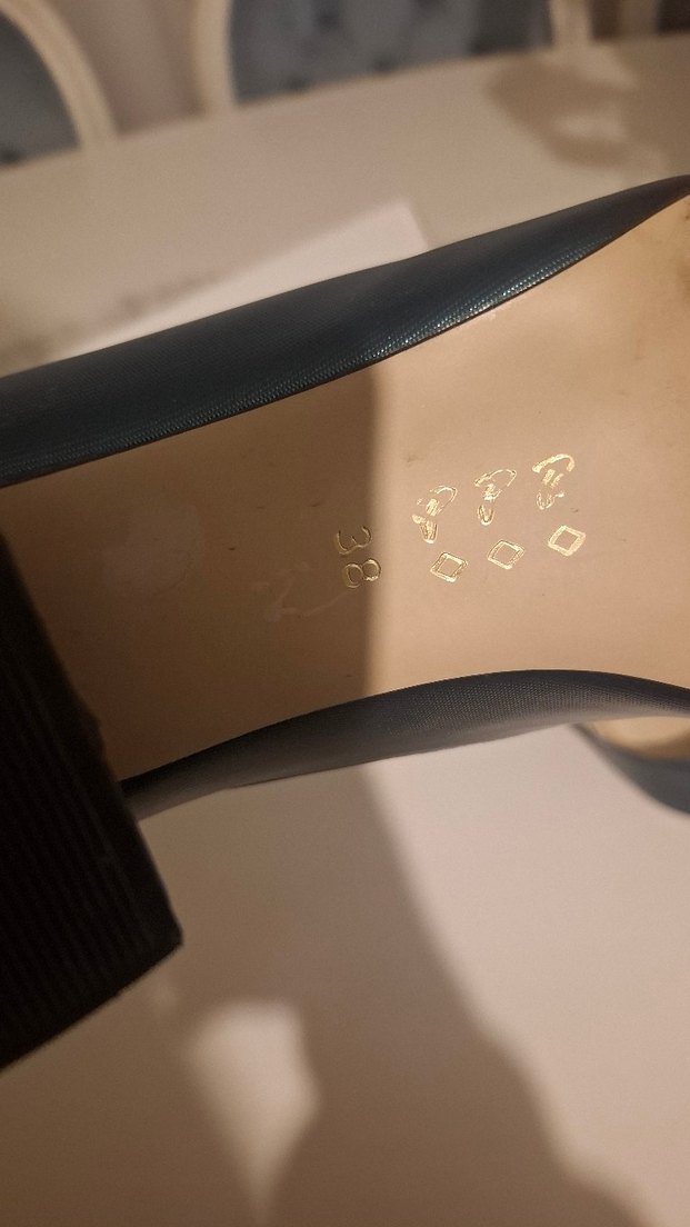 Klasik Lacivert Deri Stiletto - Görsel 5