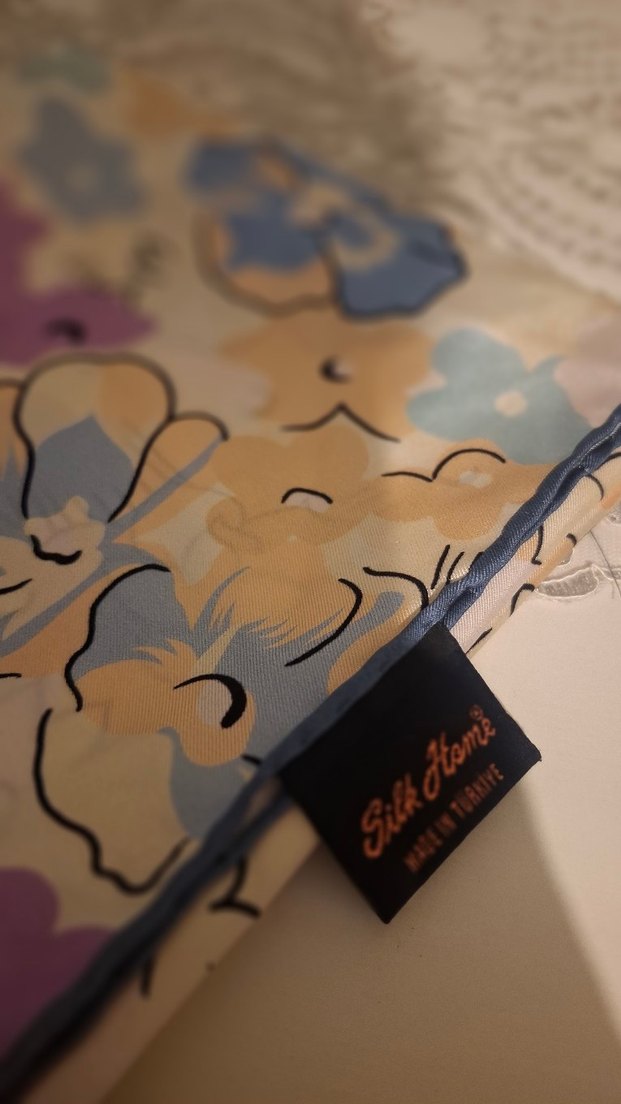 Renkli Pastel Desenli silk home eşarp - Görsel 4