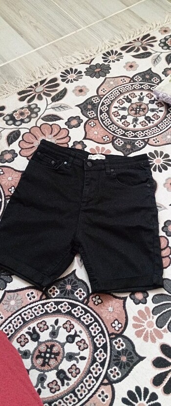 Denim&Co Siyah şort kot pantolon
