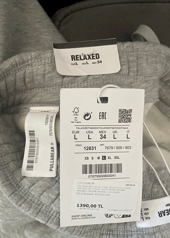 Pull and Bear Gri Erkek Baggy Eşofman