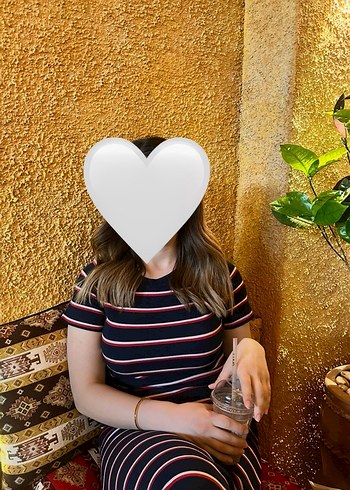 Çizgili Kisa kollu Midi Elbise Lc Waikiki - Görsel 3