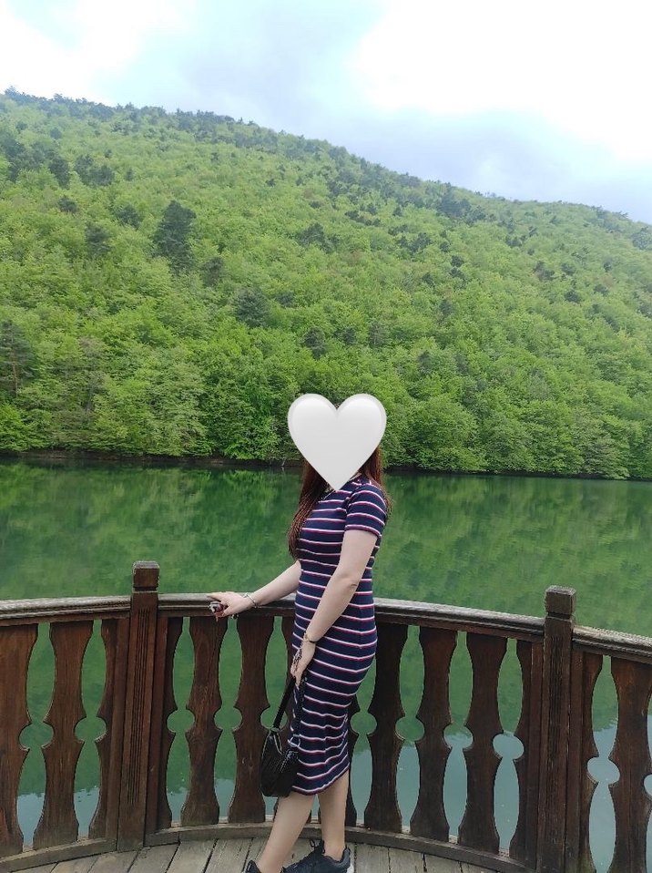 Çizgili Kisa kollu Midi Elbise Lc Waikiki - Görsel 2