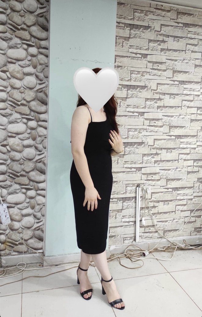 Siyah tek omuz kendiliğinden simli elbise - Görsel 2