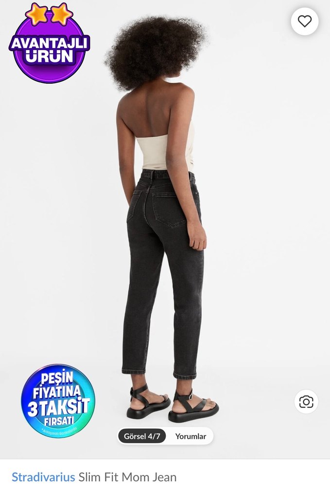 Stradivarius kadın yüksek bel mom jean - Görsel 2