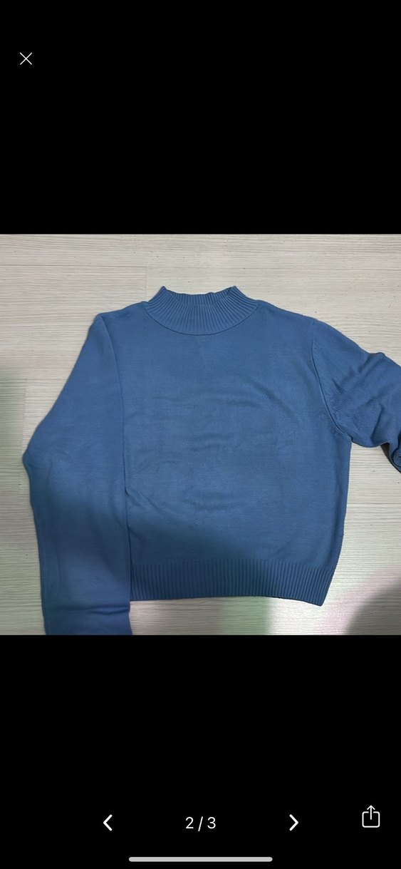 Defacto kadın crop triko kazak mavi M beden - Görsel 2