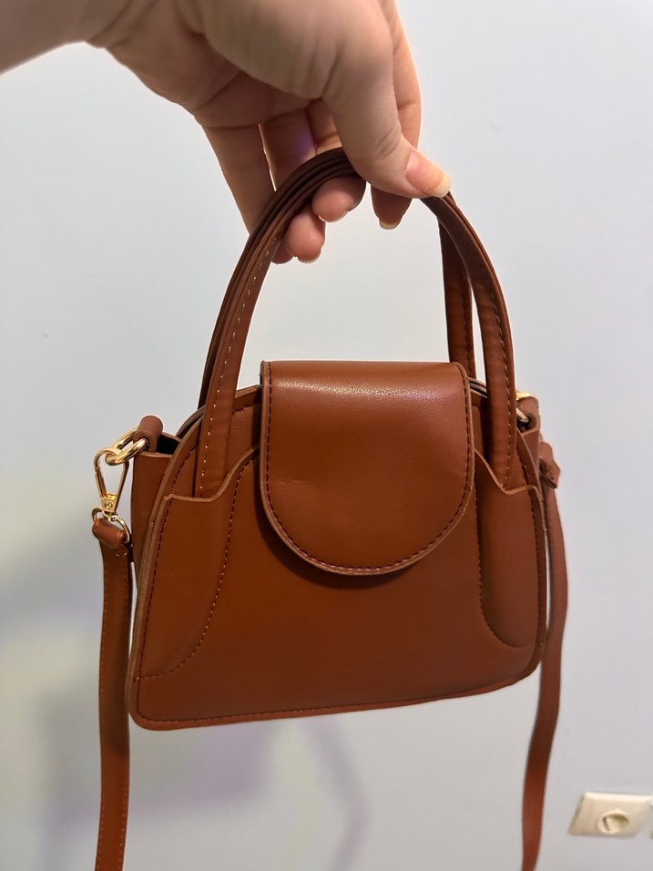 Kahverengi Deri Kadın Çanta - Görsel 3