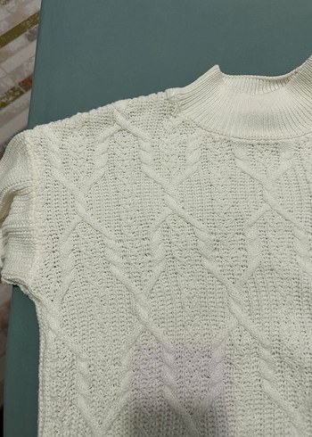 Beyaz Örgü triko  Kadın Kazak lc Waikiki M beden - Görsel 3