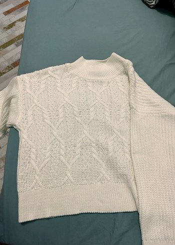 Beyaz Örgü triko  Kadın Kazak lc Waikiki M beden - Görsel 4