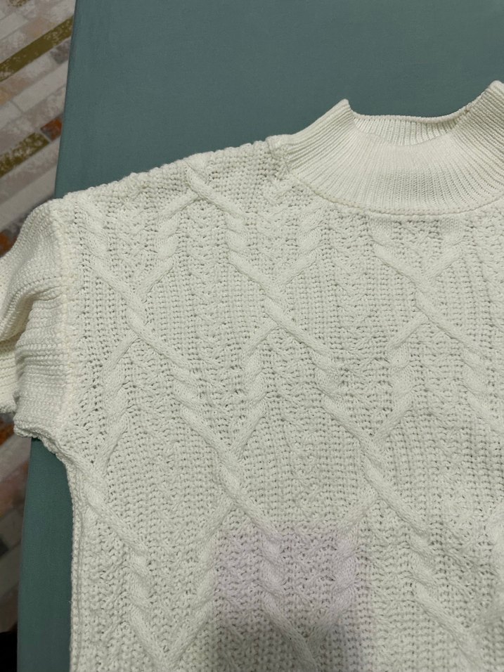 Beyaz Örgü triko  Kadın Kazak lc Waikiki M beden - Görsel 3