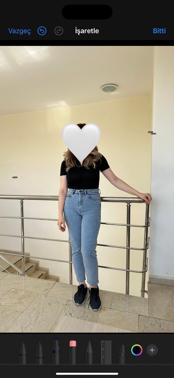 Stradivarius kadın mavi mom jean 38 beden - Görsel 2