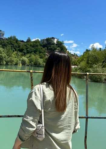 Lc Waikiki Kadın yeşil  Keten Düğmeli Gömlek - Görsel 3