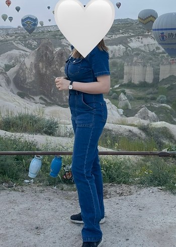 PULL&BEAR  Lacivert kadın Denim Tulum - Görsel 2