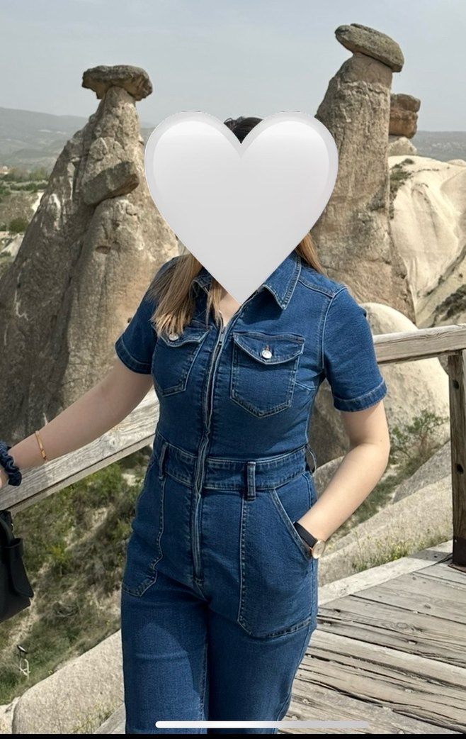 PULL&BEAR  Lacivert kadın Denim Tulum - Görsel 3