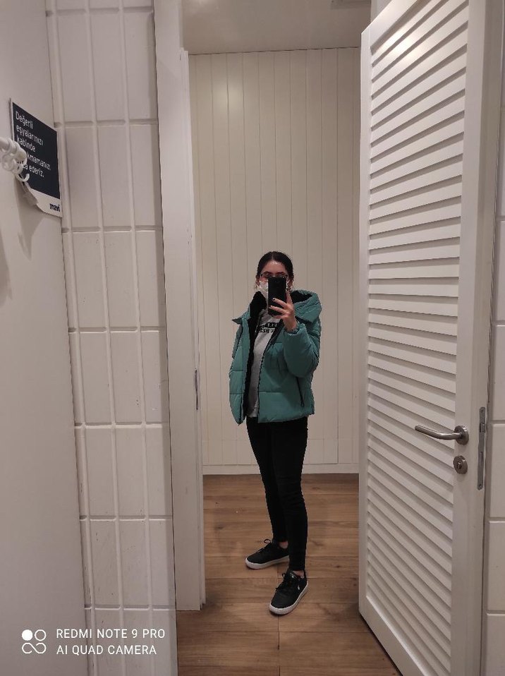 Mavi marka mavi renk Kadın Şişme Mont M beden - Görsel 2