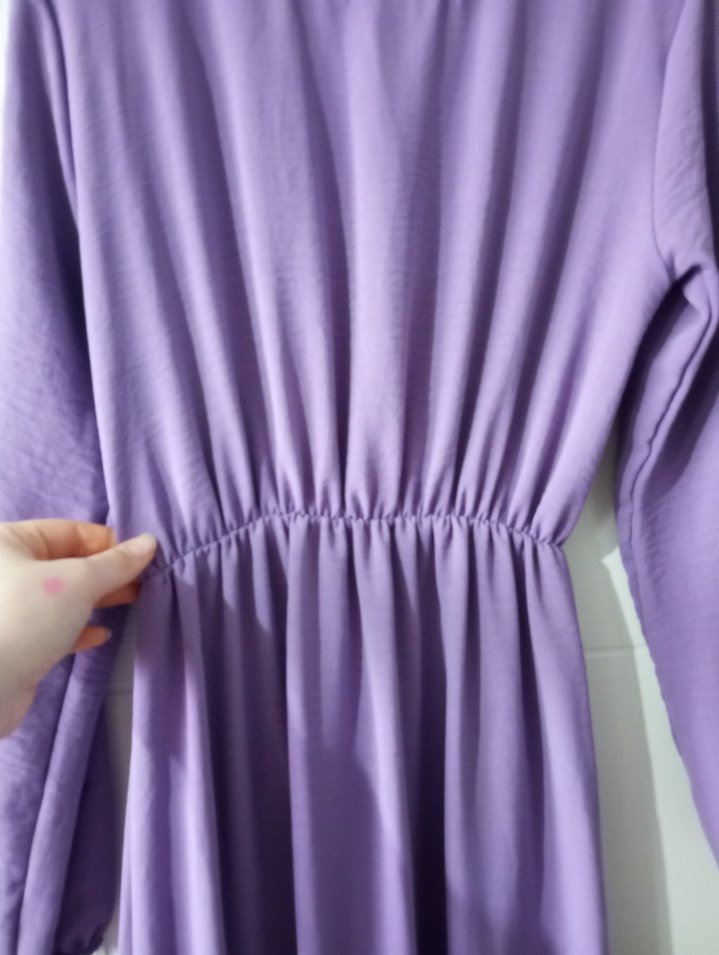 Mor Pilili Uzun Kadın Elbise - Görsel 4