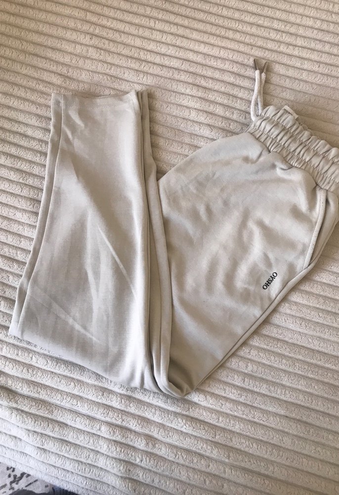 Beyaz Rahat Kesim Kadın Keten Eşofman - Görsel 3