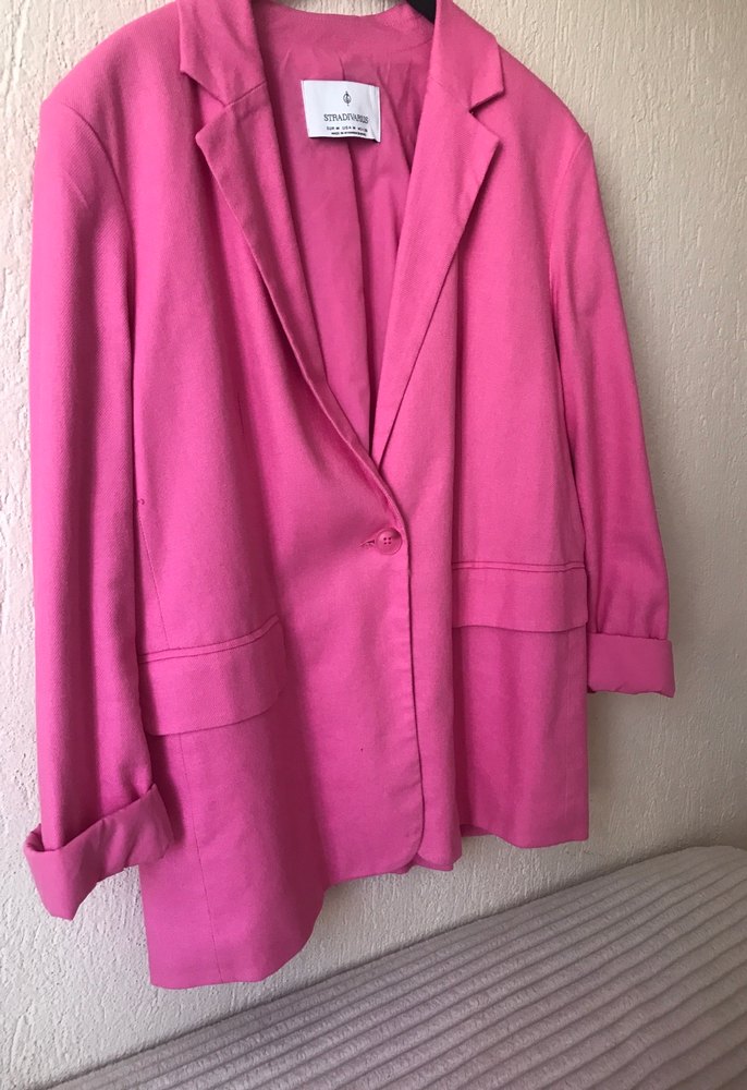 Pembe Düğmeli Kadın Blazer Ceket - Görsel 3