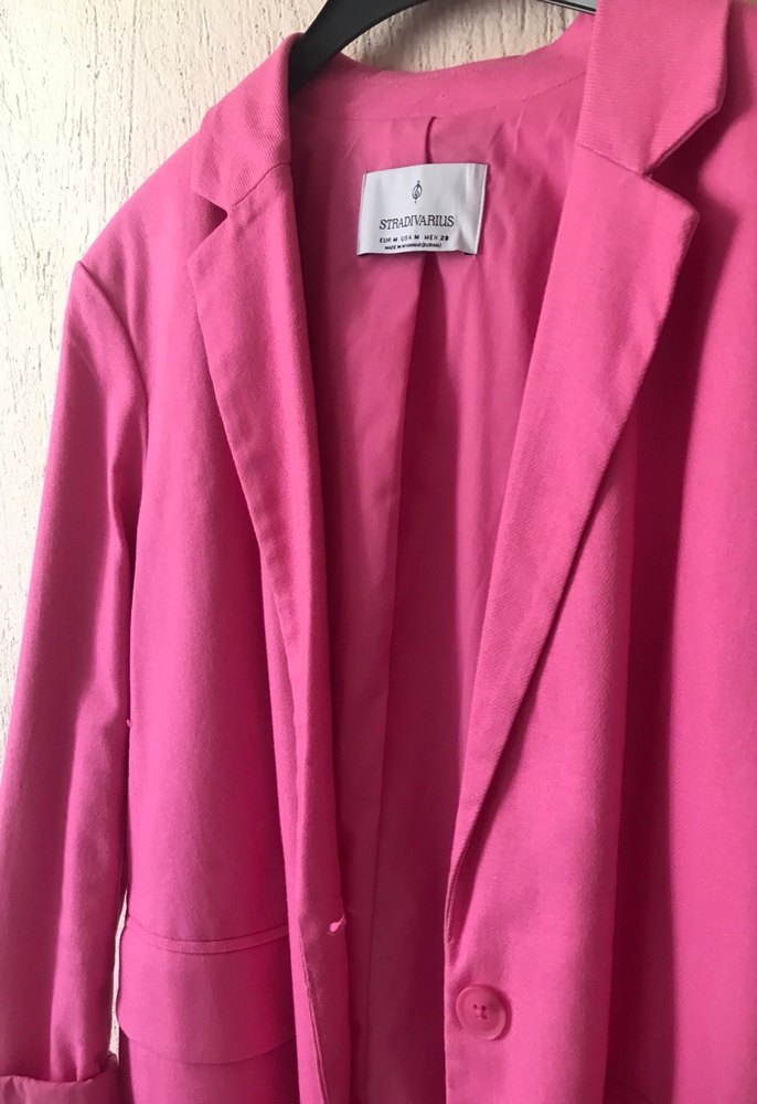 Pembe Düğmeli Kadın Blazer Ceket - Görsel 2