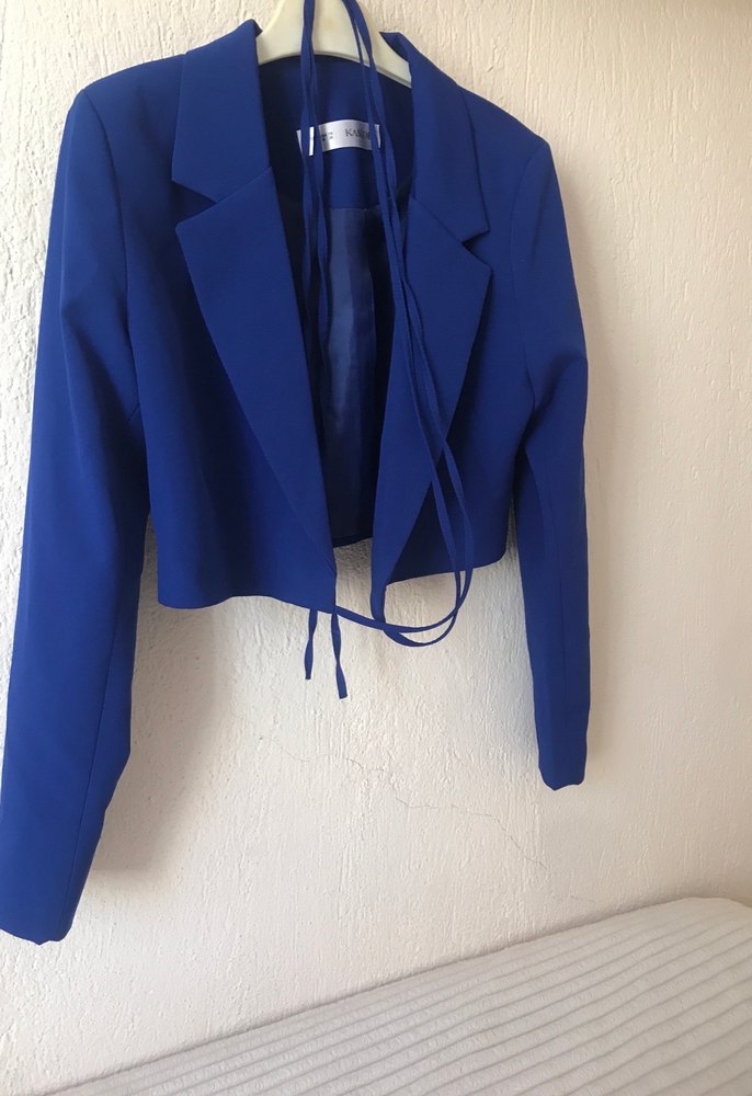 Kadın Mavi Mini Blazer - Görsel 3