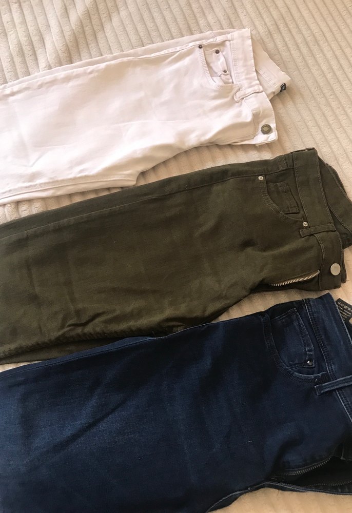 Üç adet fiyatı Beyaz Kadın Pamuk Kumaş Pantolon - Görsel 3