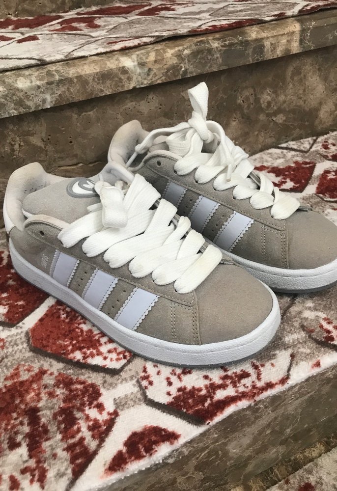 Gri Süet Bağcıklı Kadın Spor Ayakkabı - Görsel 2