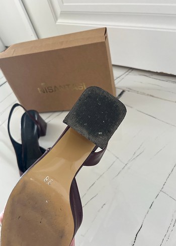 Bordo Deri Kadın Stiletto Ayakkabı - Görsel 3