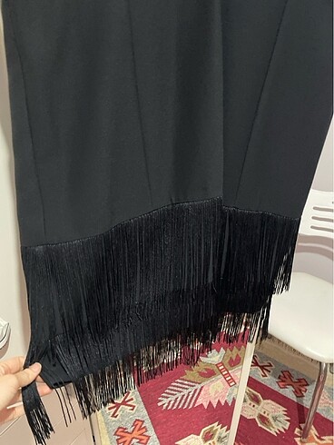 Büyük beden abiye püsküllü elbise - Görsel 7