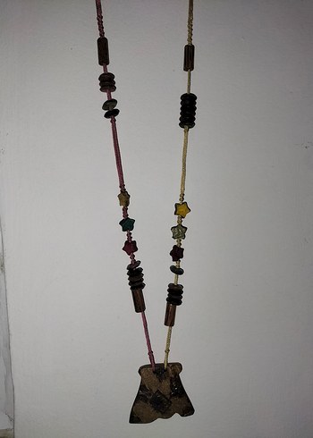 Uzun Çok Renkli Boncuklu Bohem Kadın Kolye - Görsel 2