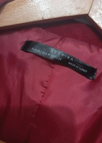 Kadife Süet Midi Bordo Kadın Ceket - Görsel 6