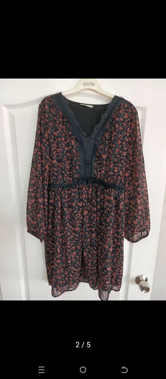 Şifon Astarlı Elbise - Görsel 4