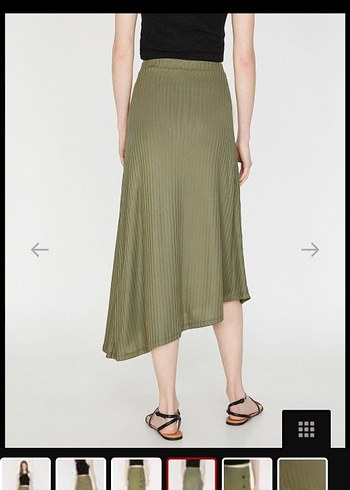 Koton Kadın Haki Uzun Midi Etek - Görsel 4