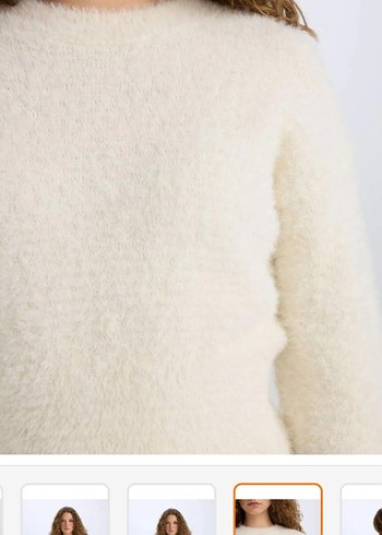 Defacto Kadın Beyaz Triko Uzun Kollu Kazak - Görsel 3