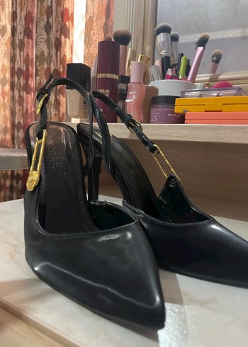 Siyah Rugan Tokalı Kadın Stiletto - Görsel 3