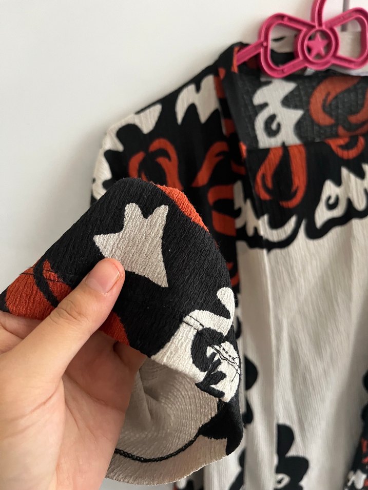 Desenli Uzun Kollu Kadın Kimono - Görsel 3