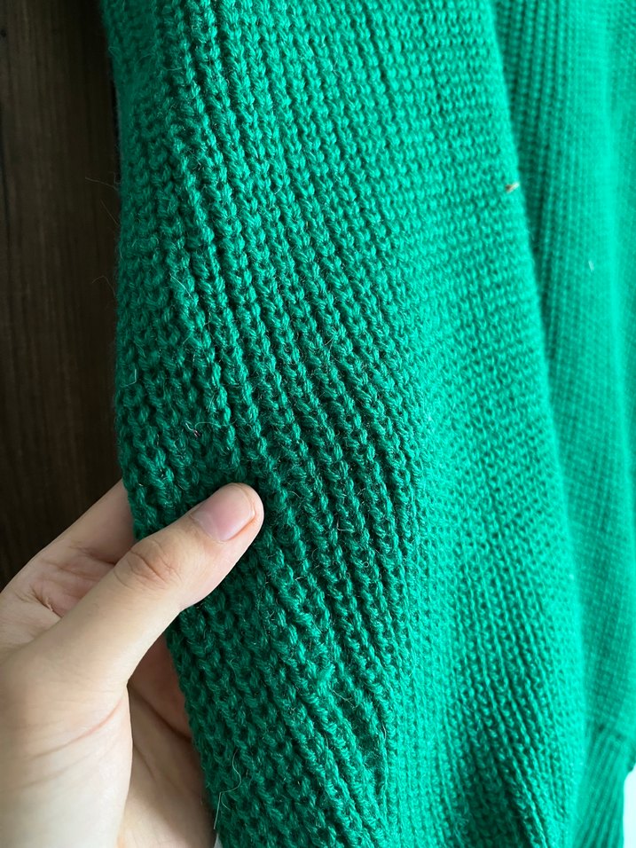 Kadın Yeşil V Yaka Triko Süveter - Görsel 2