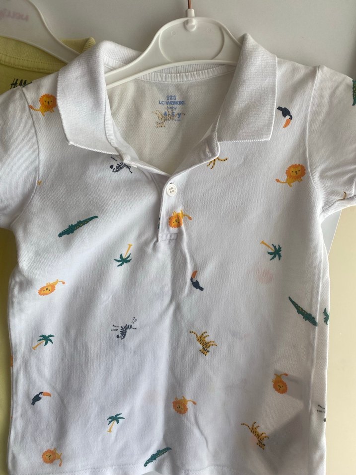 Erkek Çocuk Sarı Düğmeli Polo Tişört - Görsel 2