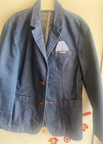 Erkek Çocuk Mavi Denim Ceket