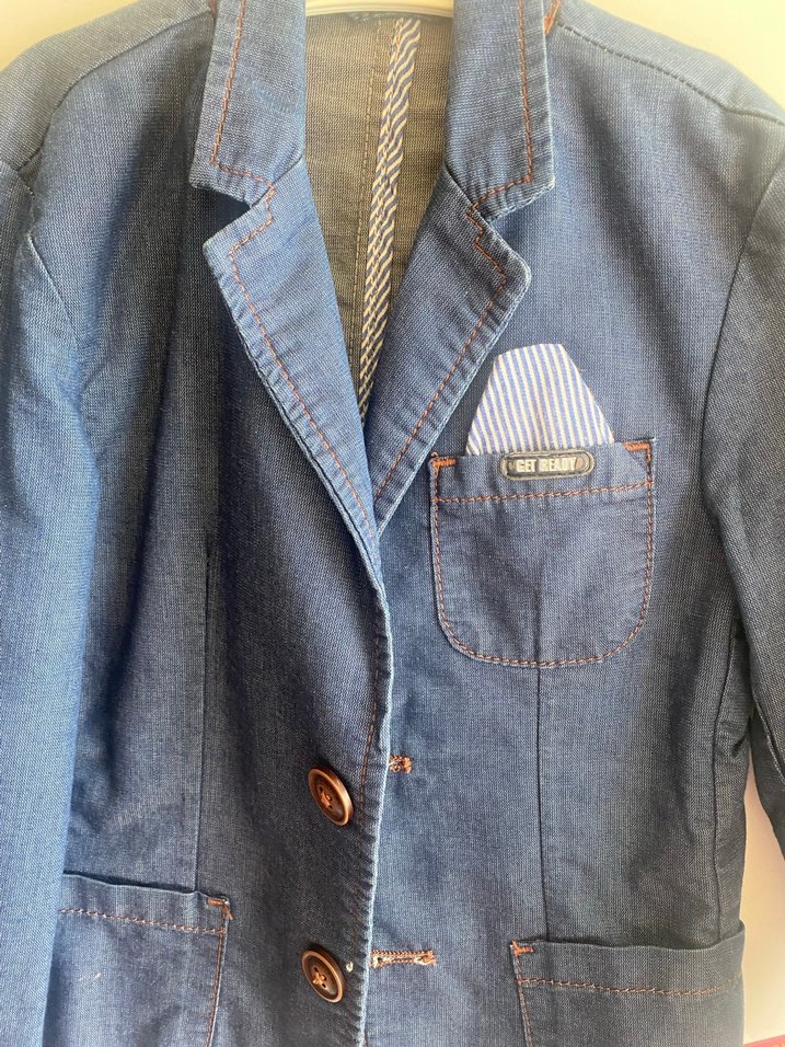 Erkek Çocuk Mavi Denim Ceket - Görsel 2