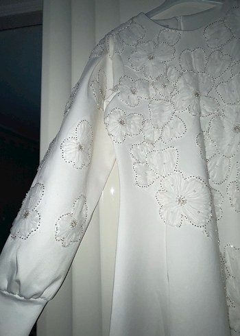 Beyaz scuba elbise - Görsel 4