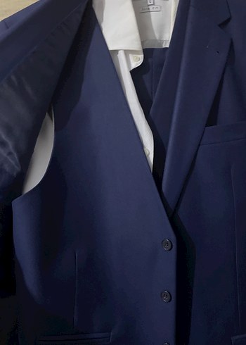 Düğmeli Lacivert Erkek Takım Elbise - Görsel 4