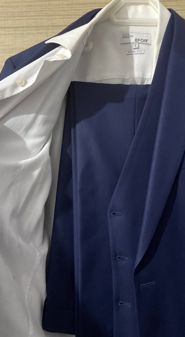 Düğmeli Lacivert Erkek Takım Elbise - Görsel 5