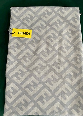 Fendi Gri Kadın Örgü Desenli Şal