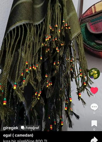 Diger Çok Renkli Püsküllü Bohem Kadın Şal