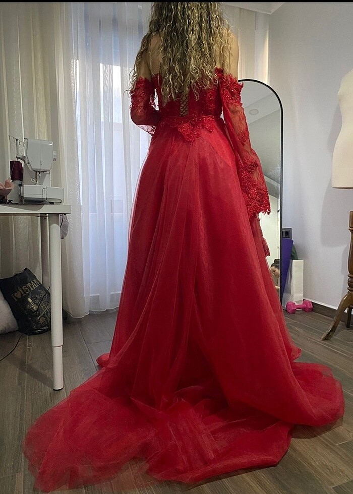 ÖZEL DİKİM VE TASARIM KINA ELBİSESİ - Görsel 4