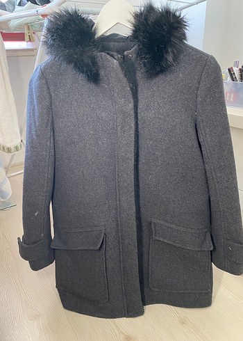 xs Beden gri Renk MANGO Kaşe Kaban