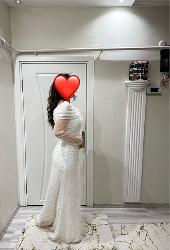 s Beden Beyaz Söz Nişan Nikah Çekim Elbisesi